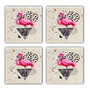 Hermia Juego de 4 Posavasos de Piedra Natural Multicolor